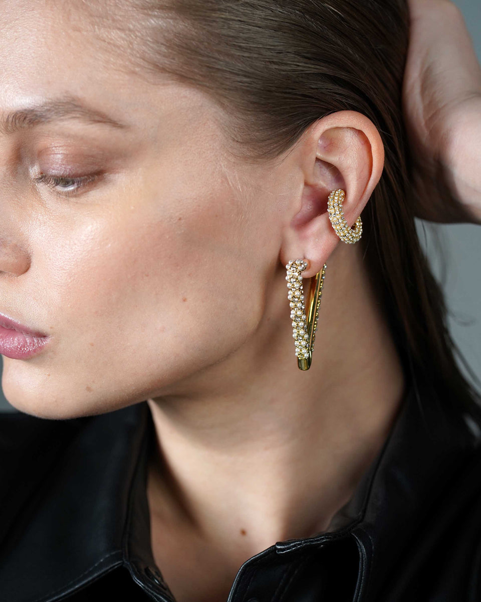 Mini Pave Gold Yana Earrings – DEMARSON New York