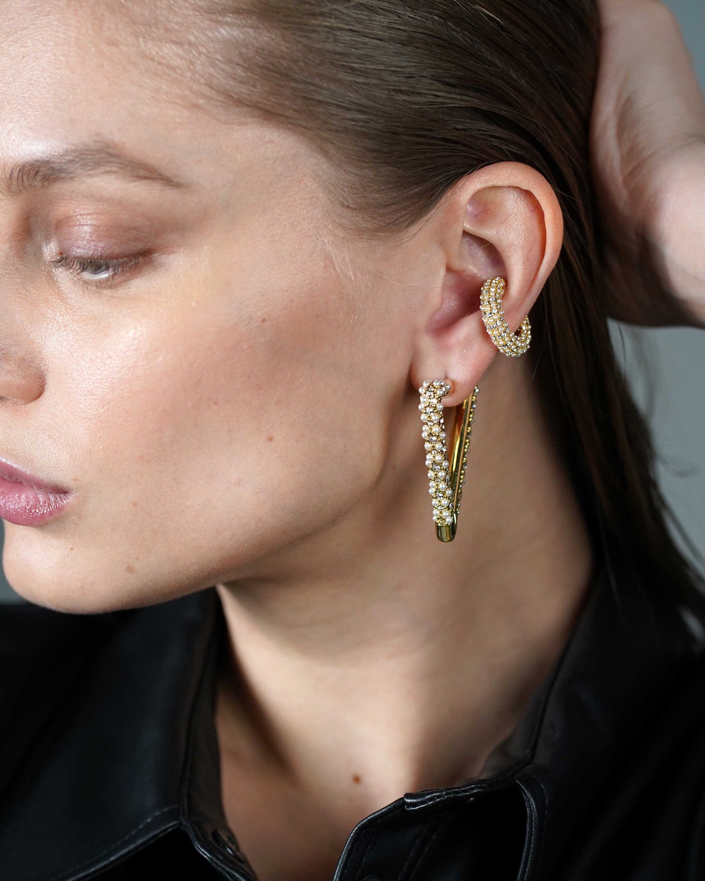 Mini Pave Gold Yana Earrings – DEMARSON New York