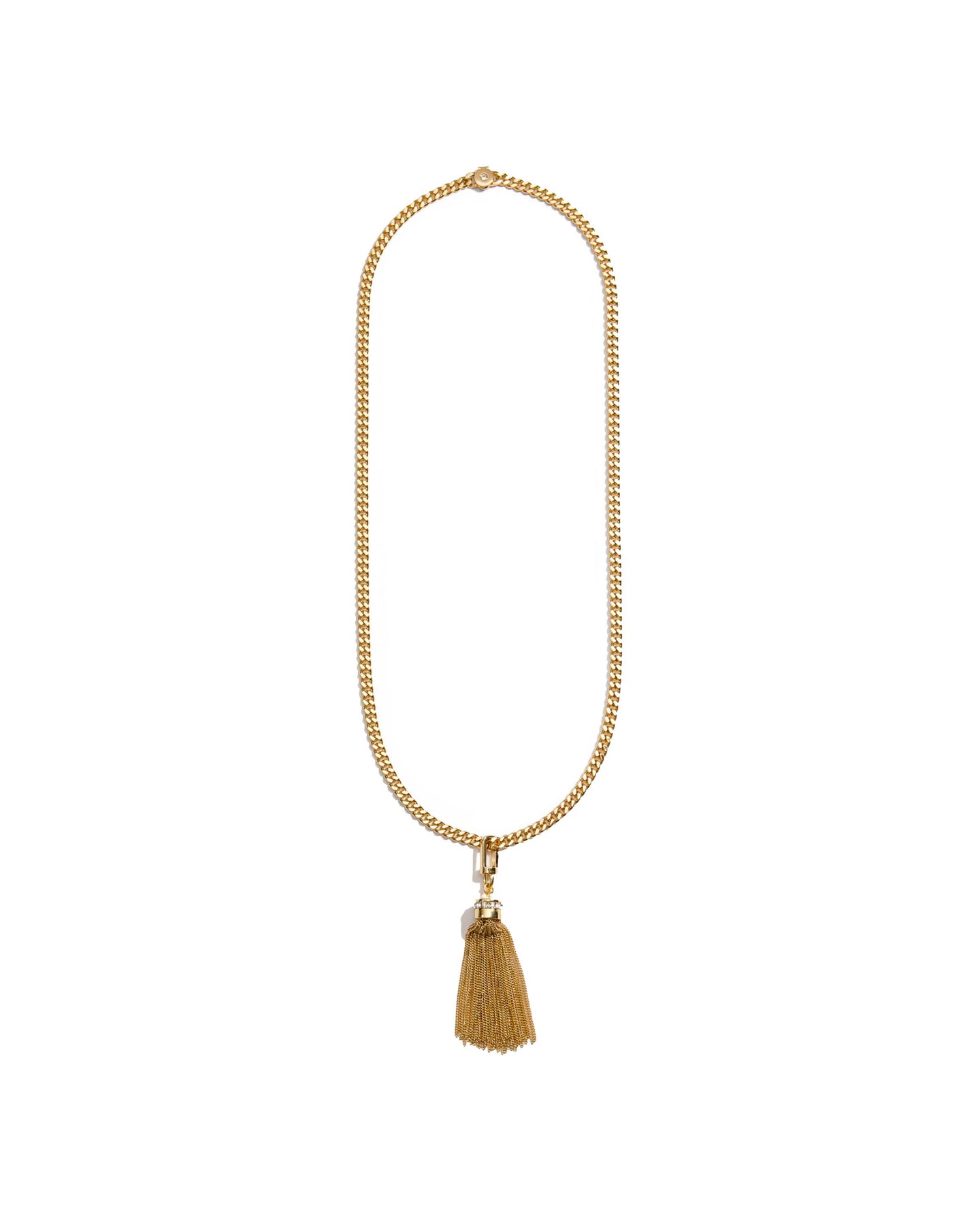 18K GOLD TASSEL PAVE DIAMOND ZIPPER LONG NECKLACE